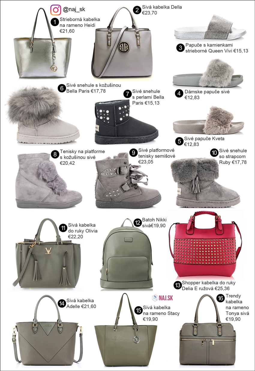 Kabelky, snehule, papuče, platformové tenisky